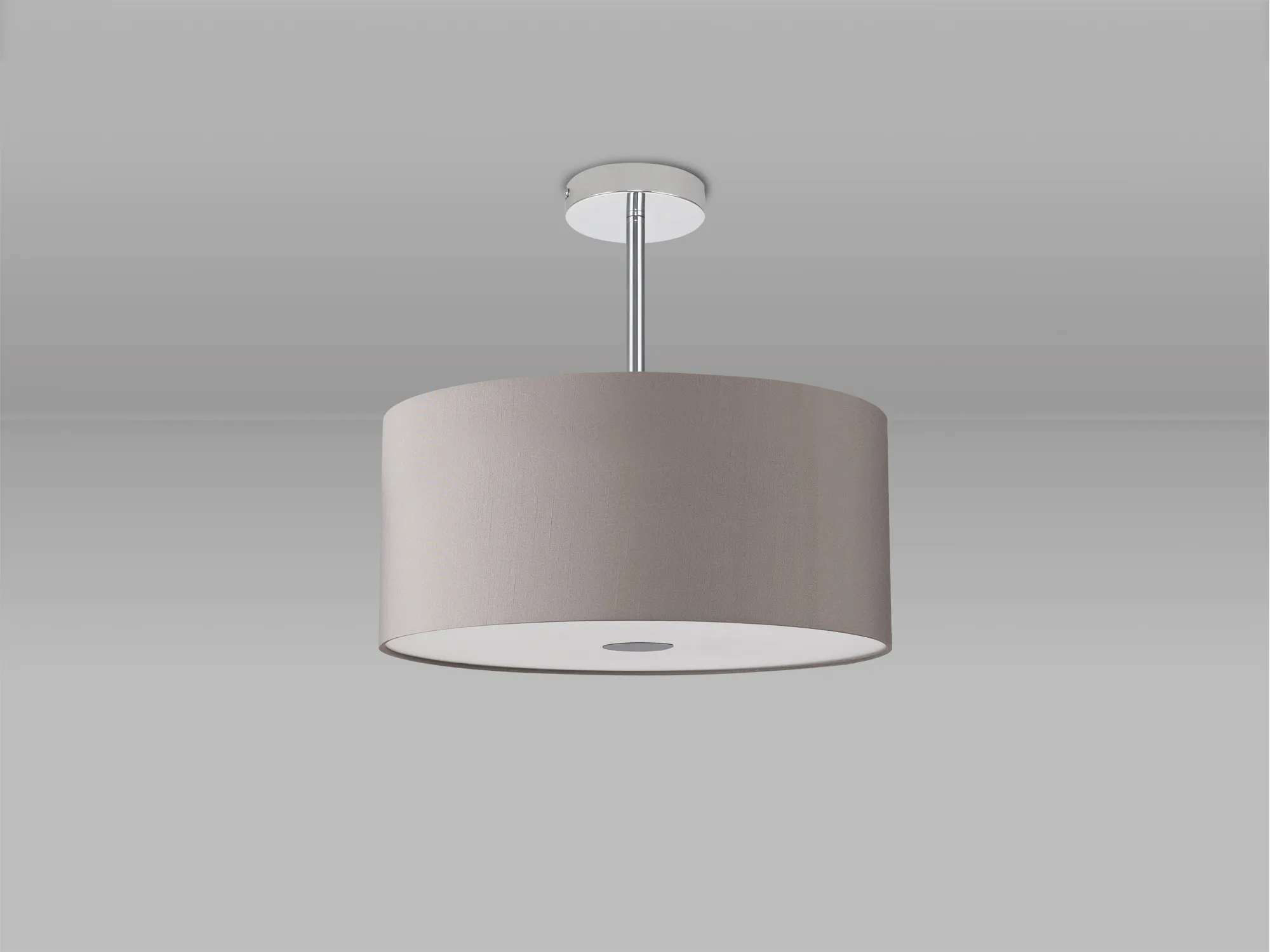 Baymont 40cm Semi Flush 3 Light Polished Chrome, Grey, Frosted Diffuser DK0326  Deco Baymont CH GR